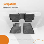 Set of 4 TPE Black Carpet Floor Mats for Mazda 3 (2014–2018)