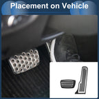 2X Foot Accelerator Pedal Covers for Chevrolet Camaro (2016–2018) Silver Tone