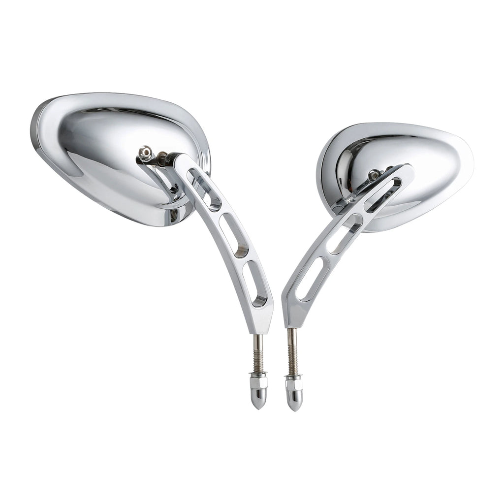 8mm Chrome Rear-View Mirrors for Harley Street Glide, Sportster, Dyna, Softail