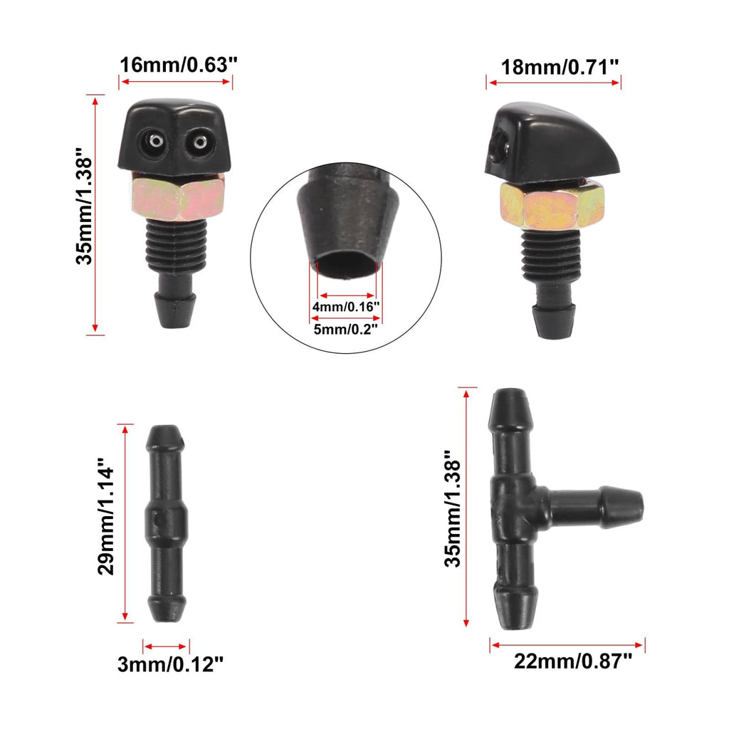 7pcs Windshield Wiper Fluid Squirter Nozzle for Toyota Ford (Universal)