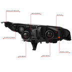 Left Chrome Housing Headlight Lamp for Ford Transit Connect (2014–2018)