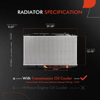 Radiator with Transmission Oil Cooler for Honda Accord (2008–2012)