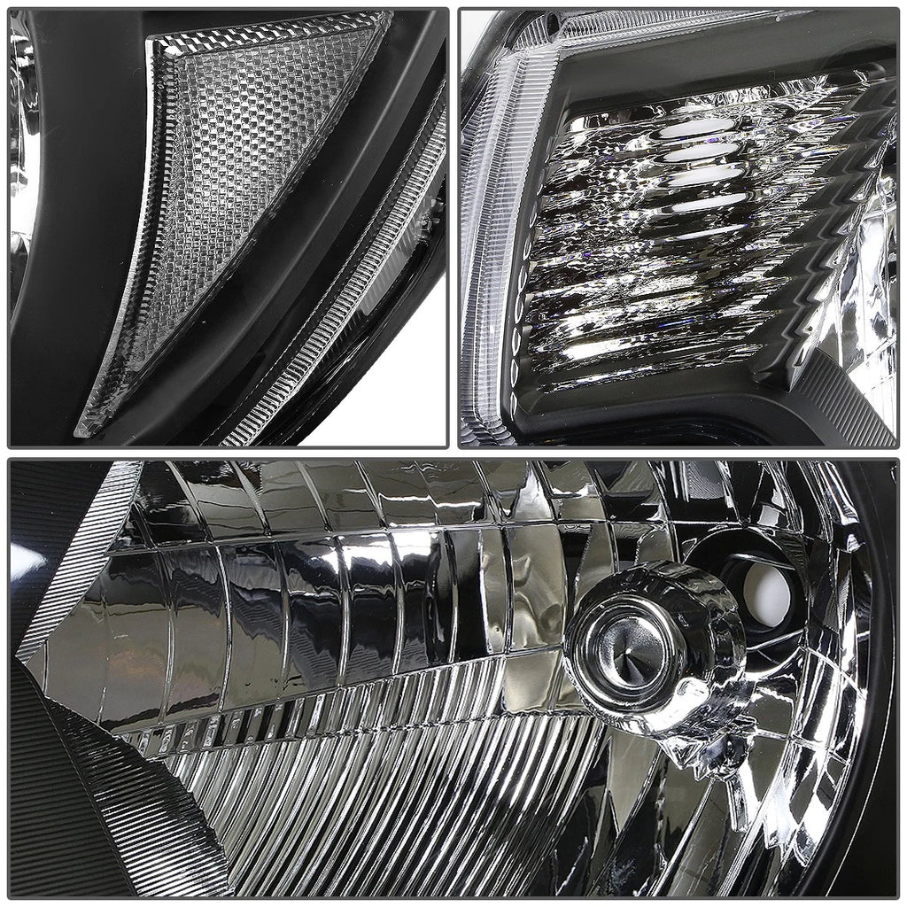 Black Housing Headlights + Clear Corner + Smoke LED Fog Light Kit for Toyota Tacoma (2012–2015)