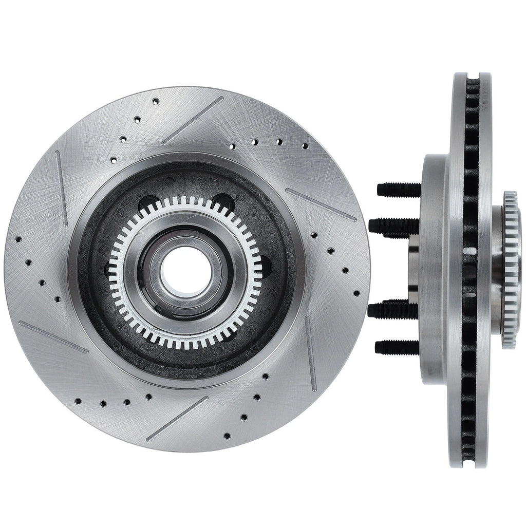 Front Drilled & Slotted Brake Rotors for Ford F-150 (2004–2008) RWD