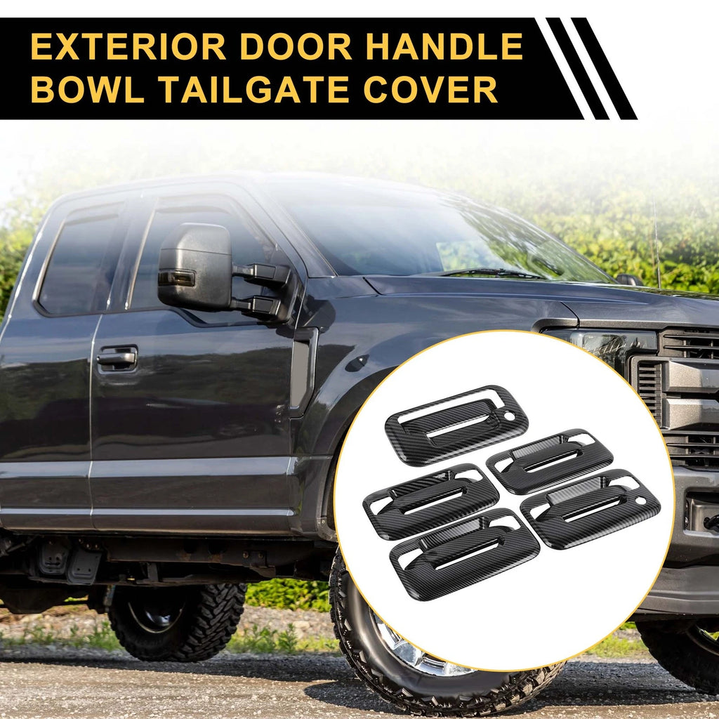Set of 4 Exterior Door Handle Covers for Ford F-150 (2004–2014) Carbon Fiber