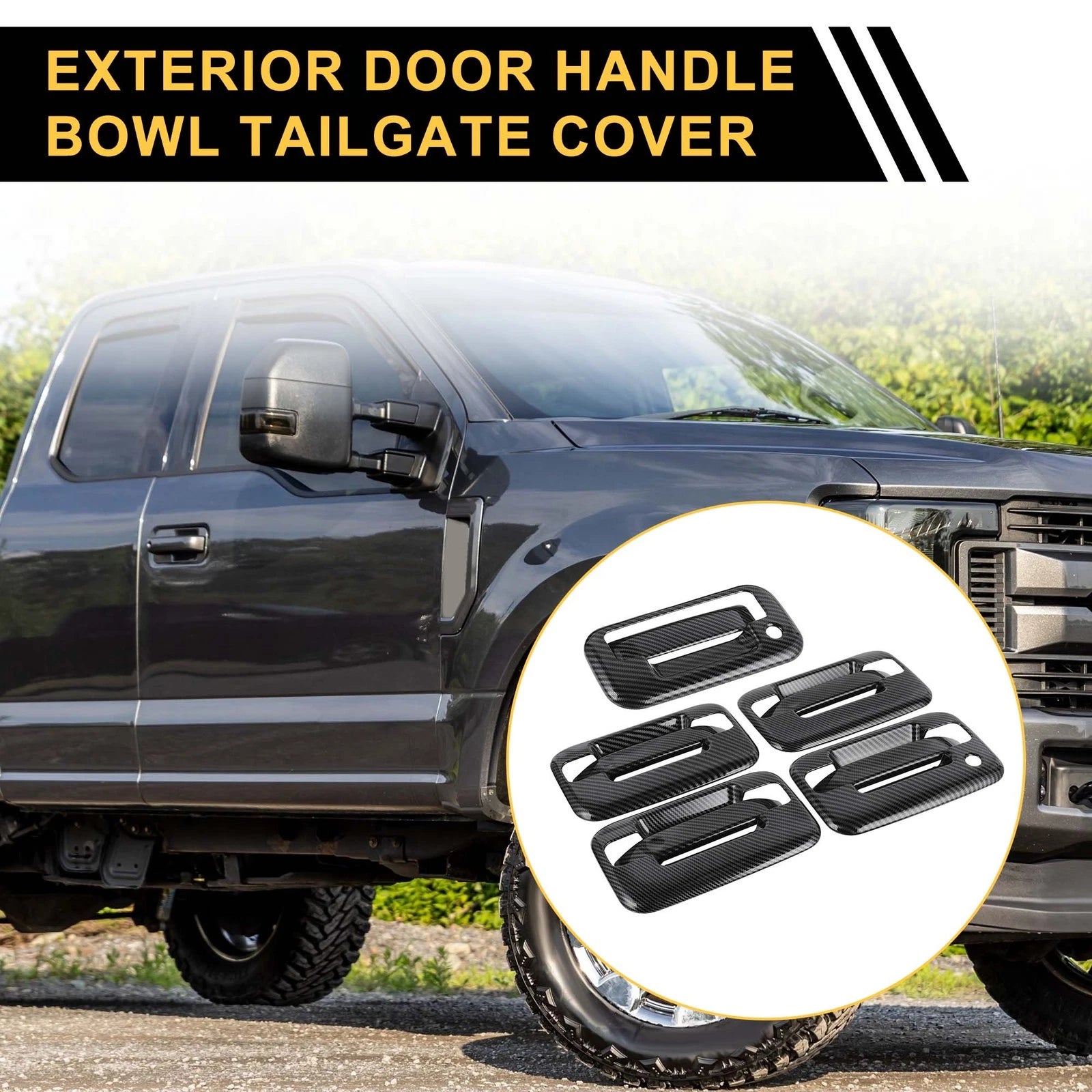 Set of 4 Exterior Door Handle Covers for Ford F-150 (2004–2014) Carbon Fiber