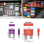 140Pcs Mixed Car Blade Fuse Kit Mini & Medium 5-30 AMP