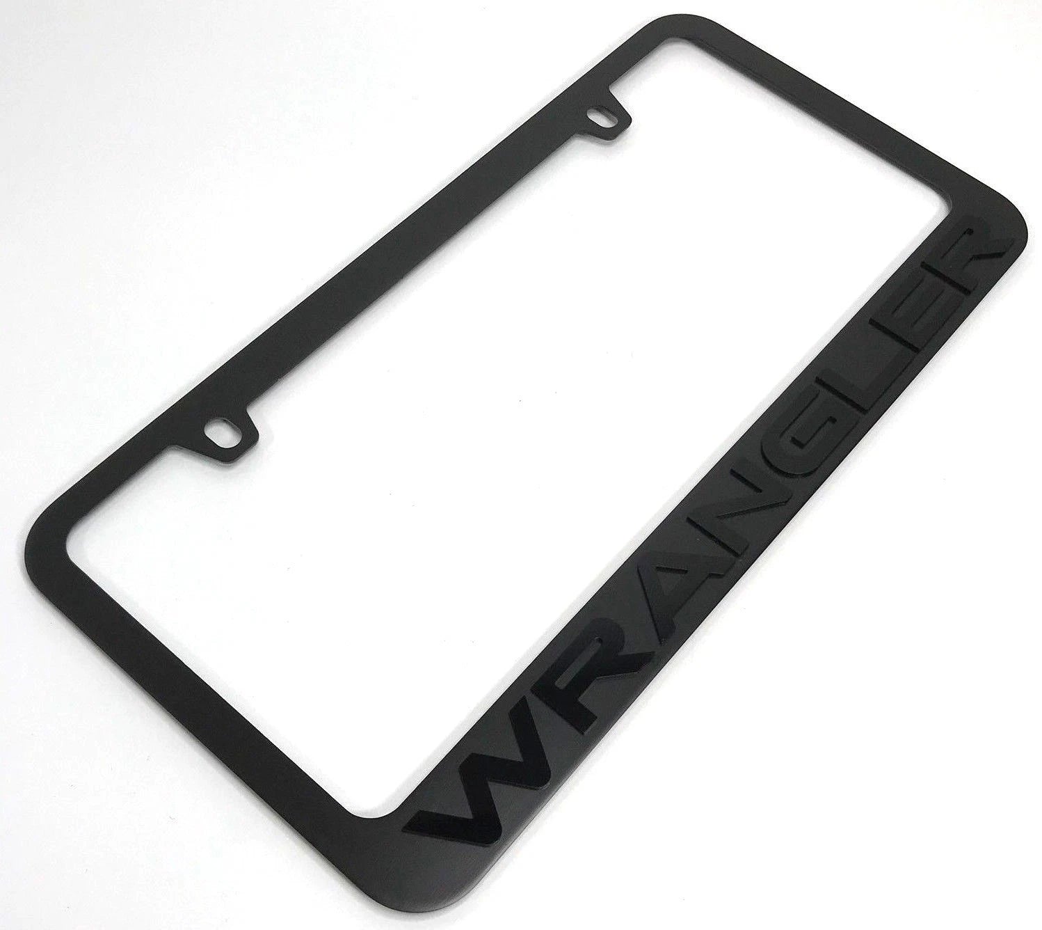 License Plate Frame Front for Jeep Wrangler (Black Matte Letters / Emblem) (2018–2024)