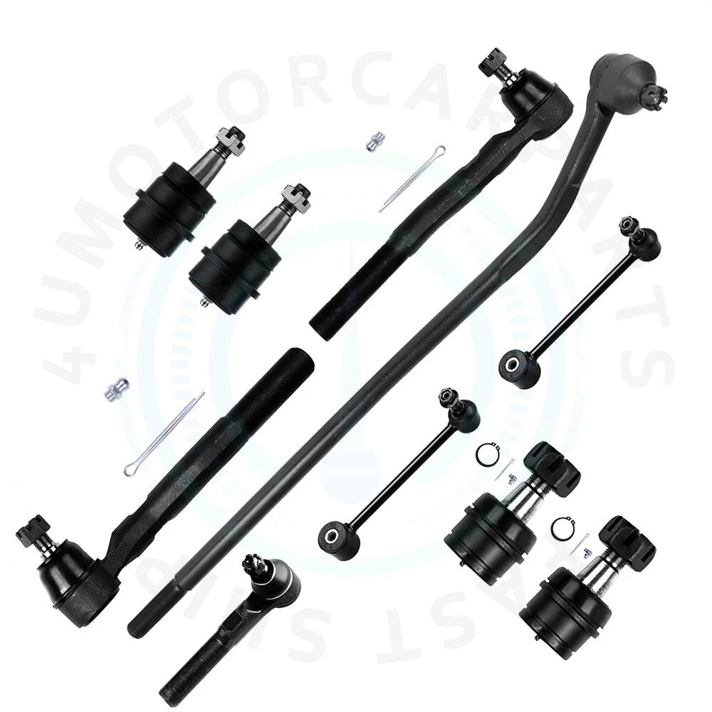 Set of 10 Front Lower Ball Joints & Tie Rods for Jeep Wrangler (2007–2016)