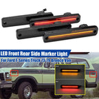 Smoked Side Marker Light Lamps for Ford F-Series Truck Bronco Van (1973–1979)