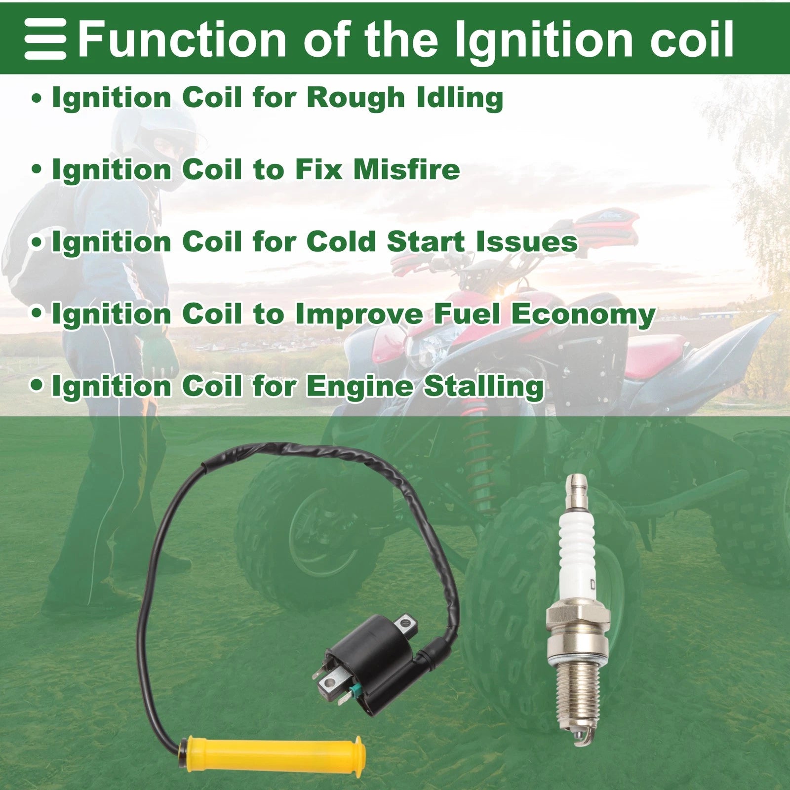 Set of 1 Ignition Coil for Honda ATV TRX420FPA (2009–2013) No. 30510HP5601/30700MBN671