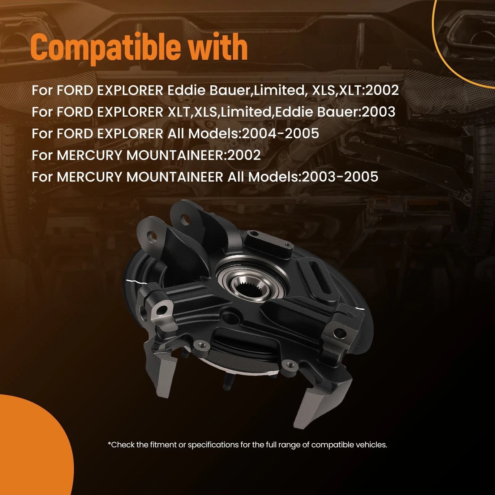 Rear Knuckle & Hub Assembly for Mercury Mountaineer (2002–2005) KA698013