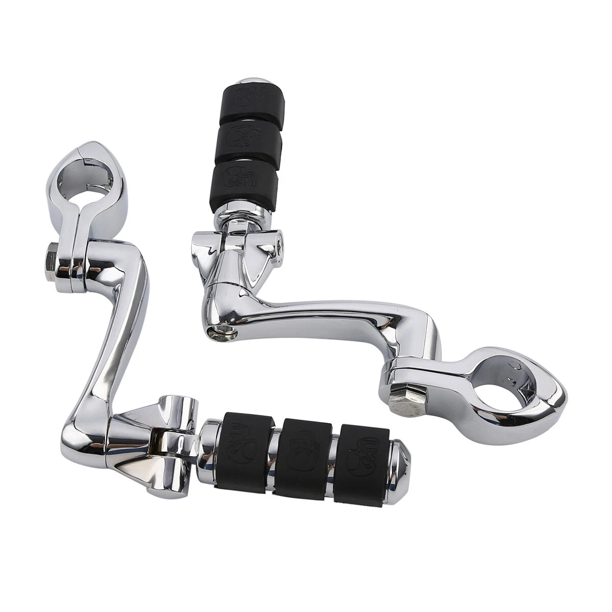Chrome Highway Engine Guard Foot Pegs Mounts for Harley Honda Suzuki (Fits 1 1/4")