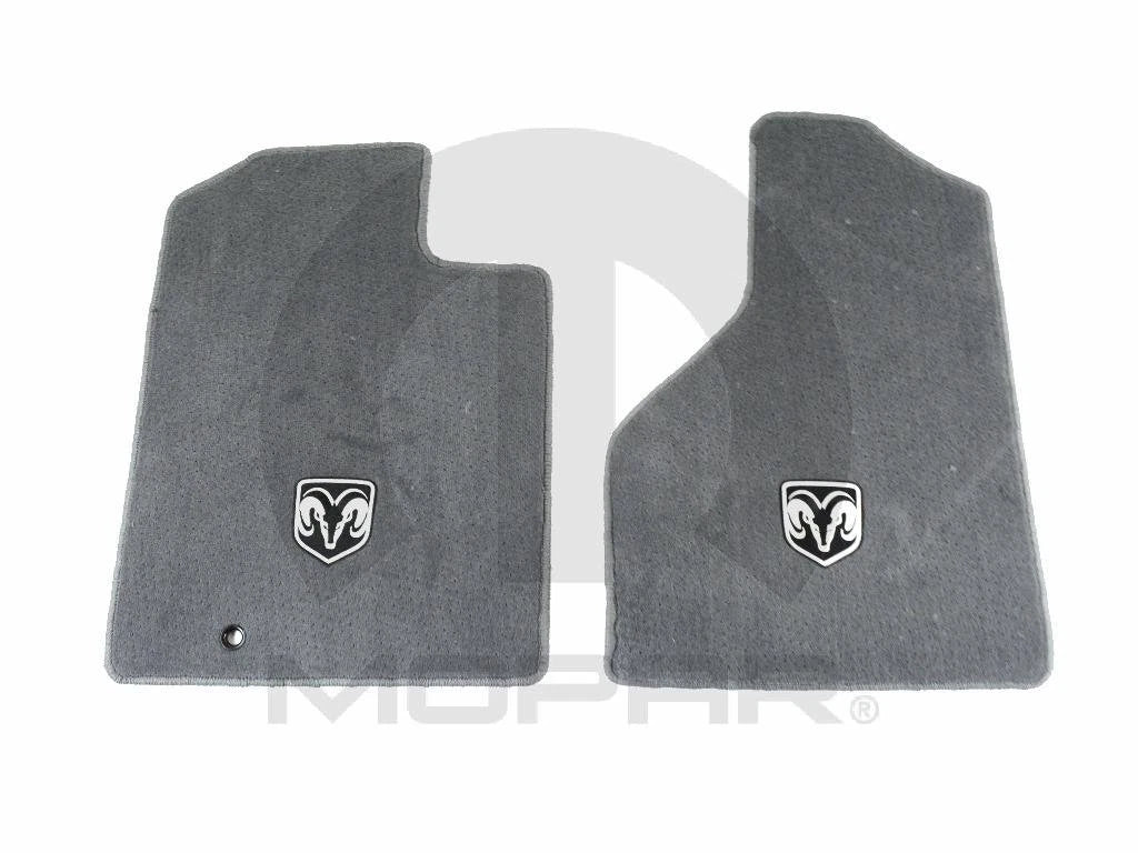 Set of 2 Front Slate Gray Carpet Floor Mats for Dodge Ram 1500 2500 3500 (2019–2023)