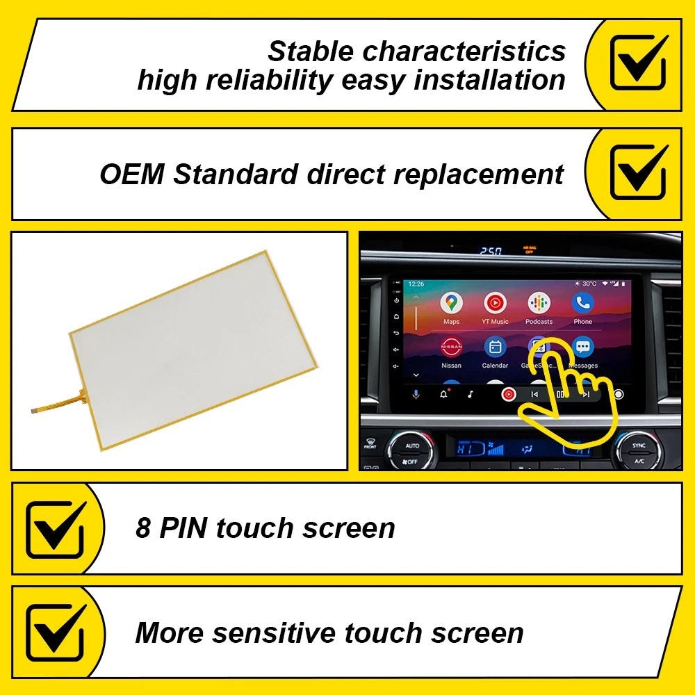 8" Touch Screen Glass Digitizer for Toyota Highlander (2003) LA080WV2