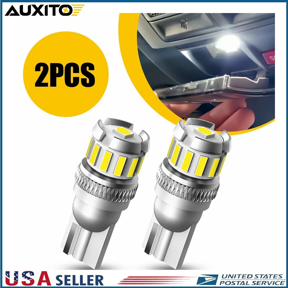 2X T10 LED License Plate Light Bulbs 6500K White 168 2825 194 for