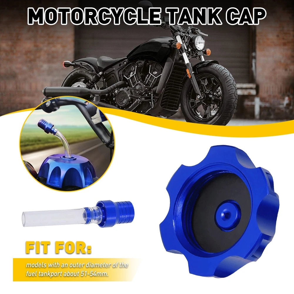 CNC Fuel Tank Gas Cap for SSR XR50 (70-150cc) Blue 51-54mm V