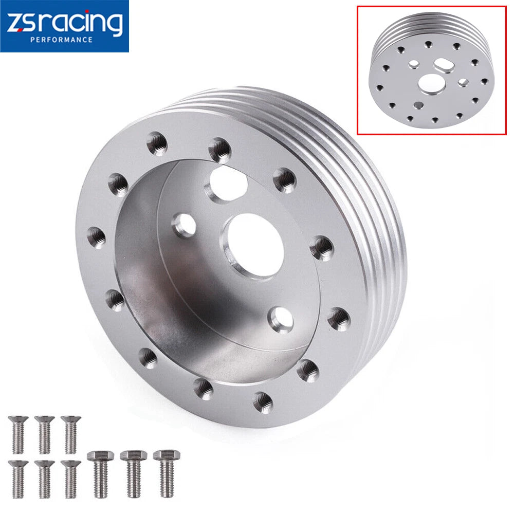 Aluminum 1" Hub Kit for 6 Hole Steering Wheel to Grant 3 Hole Adapter
