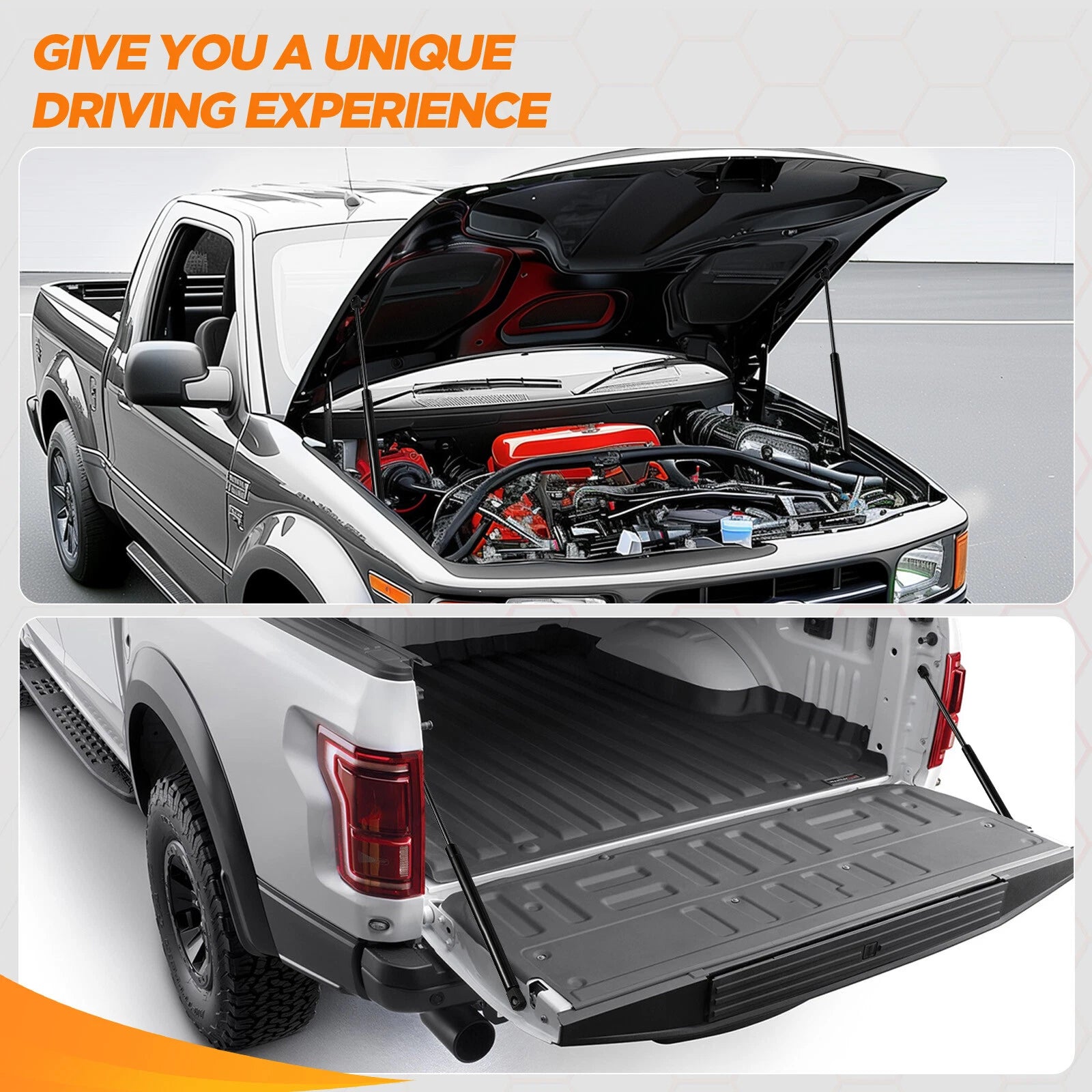 2X Front Hood Lift Supports for Ford Excursion F250 F350 Super Duty (1999–2007)