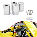Engine Motor Hood Vent Spacer Riser for Silver Car (M8) (Aluminum Alloy)