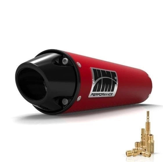 HMF Performance Slip On Exhaust Red w/ Black Euro Cap + Jet Kit for TRX450R (2007–2014)