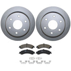 Rear Brake Kit 330mm Disc Rotors & TRW Ceramic Pads for Cadillac Chevy GMC