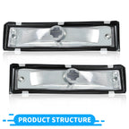 Pair Front Signal Side Marker Lights for GMC Chevy Pickup (1981-1991)
