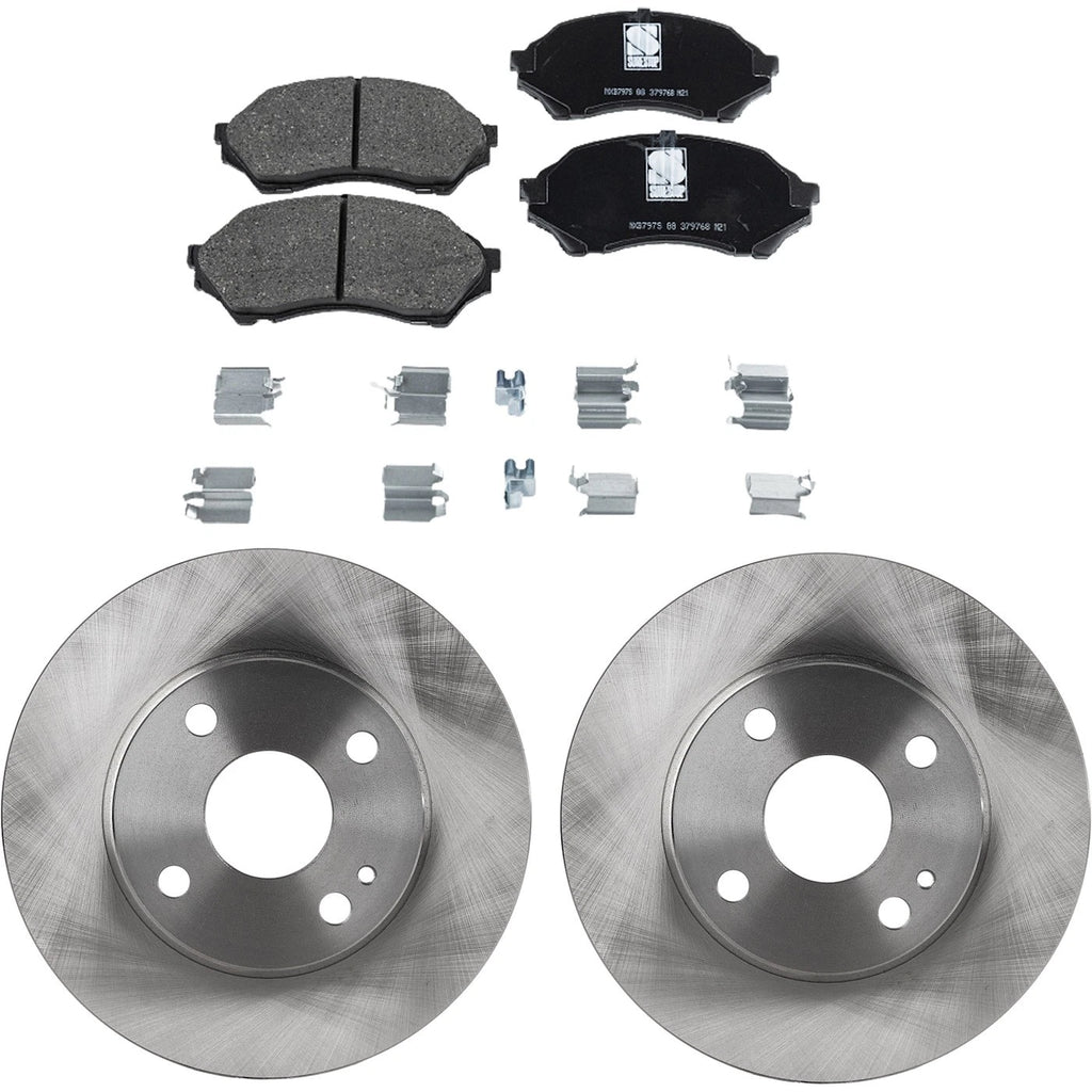 Front Brake Disc Rotors and Pads Kit for Mazda Protege (1999–2001)