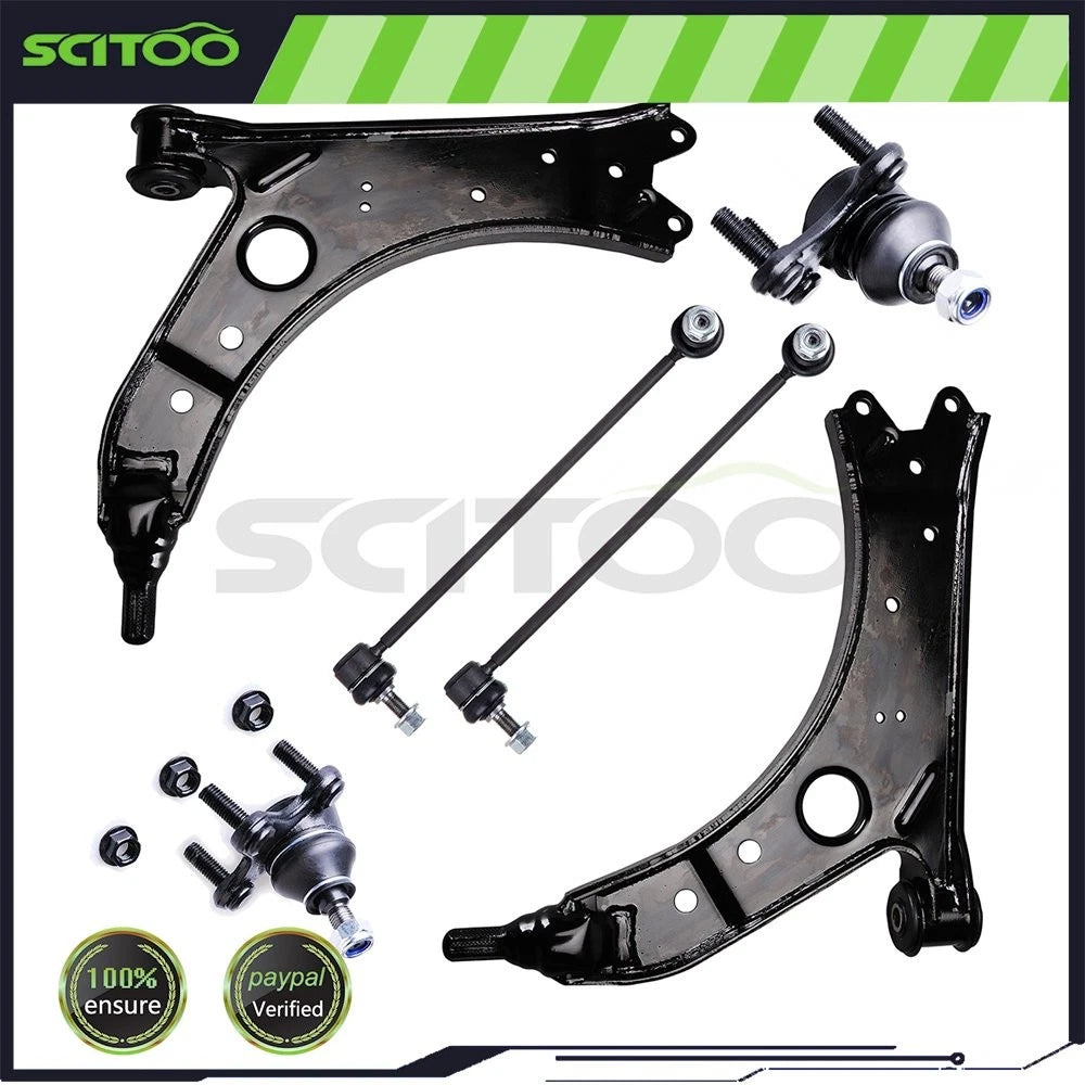 6pc Front Control Arms + Ball Joints Suspension Kit for Audi A3 (2006–2009)