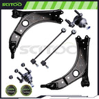6pc Front Control Arms + Ball Joints Suspension Kit for Audi A3 (2006–2009)