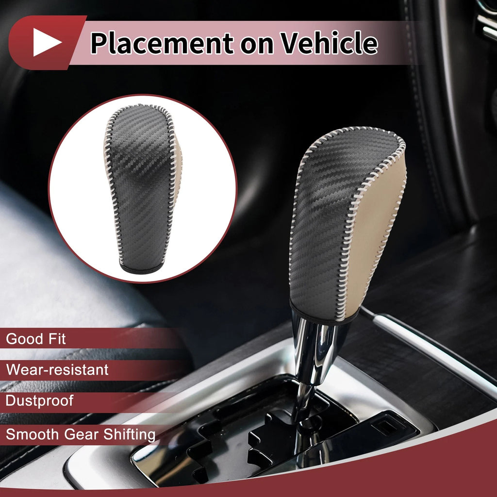 1 Pc Gear Shift Knob Cover for Ford Fiesta (2009–2012) Black Beige