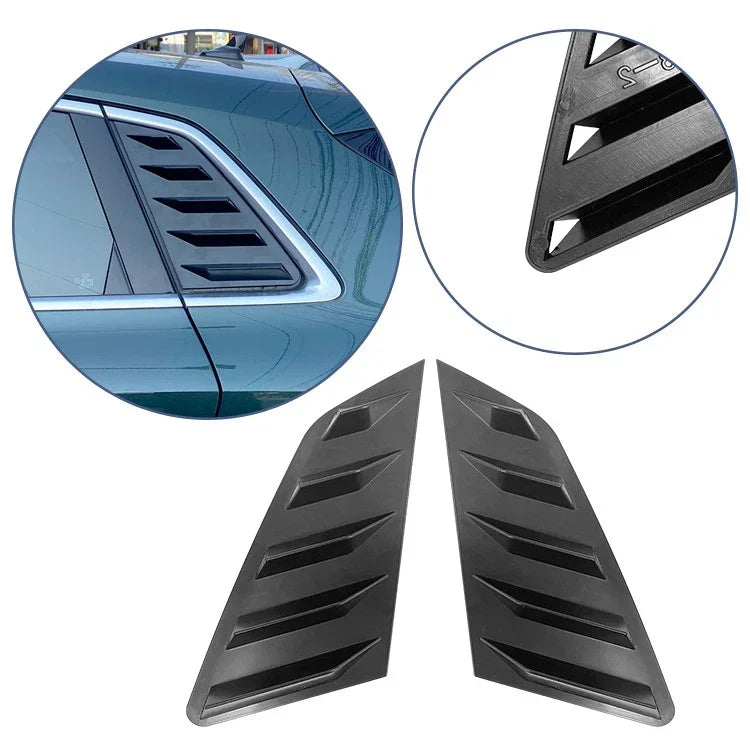 Black Rear Quarter Window Glass Louver Vent for Audi A3 S3