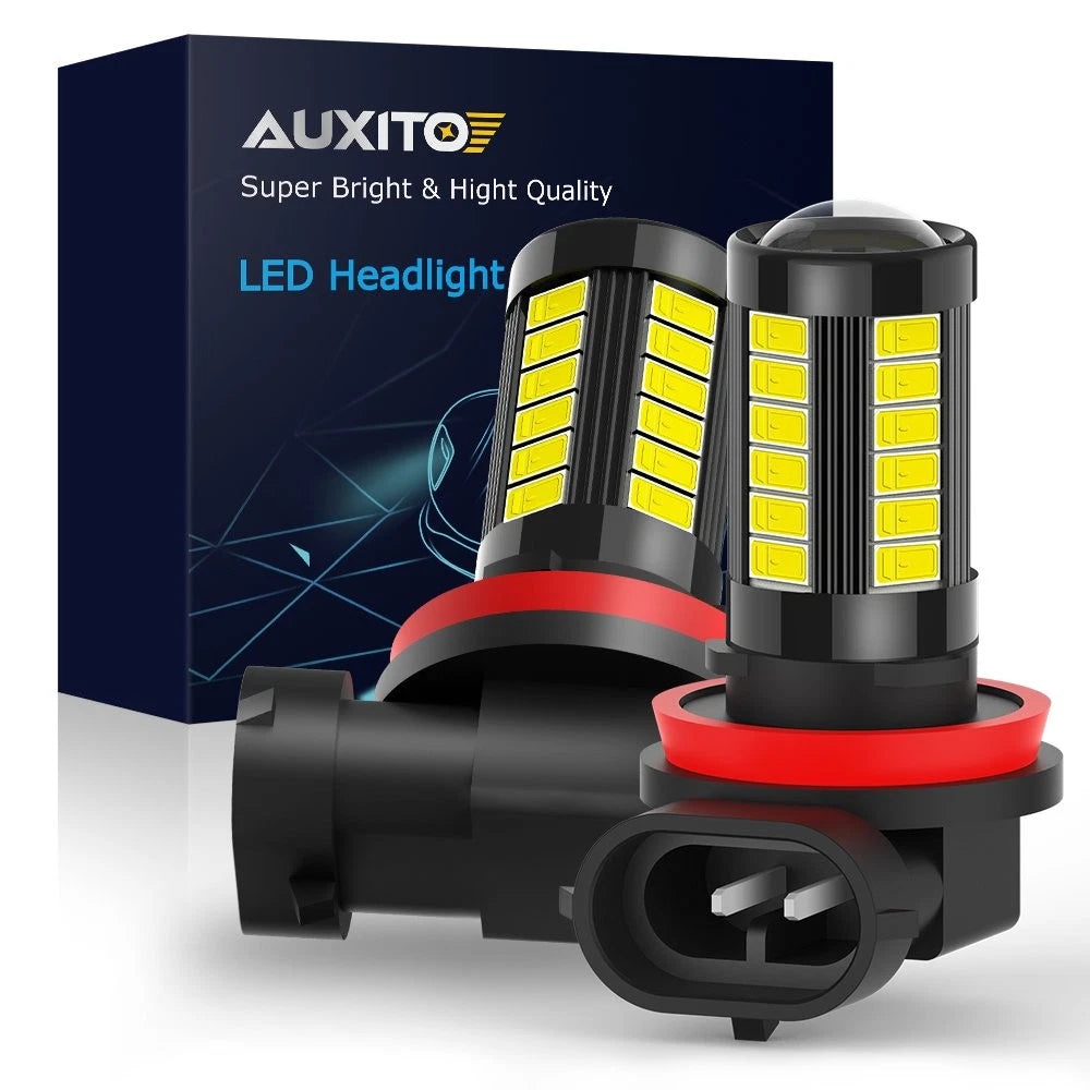2X AUXITO White LED Fog Light Bulb H8 H16 H11 (6000K) for EV