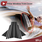Set of 8 Door Pillar Window Trim for Audi A4L (2004–2008) Black