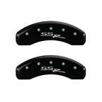 Front and Rear Black Caliper Covers for 2006 Chevy SSR by MGP