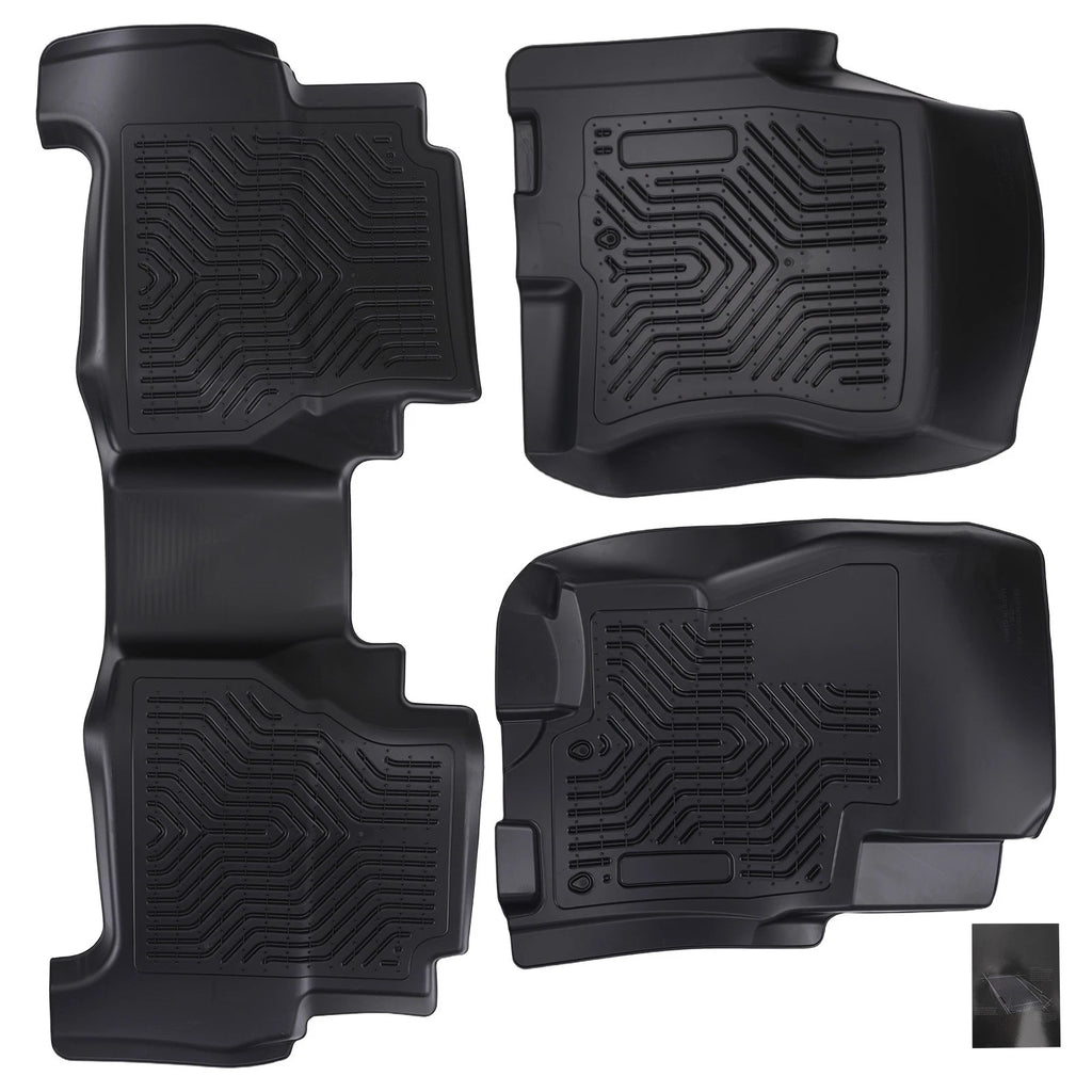 TPE Floor Mats for Nissan Frontier Crew Cab (2008–2021) Black All-Weather