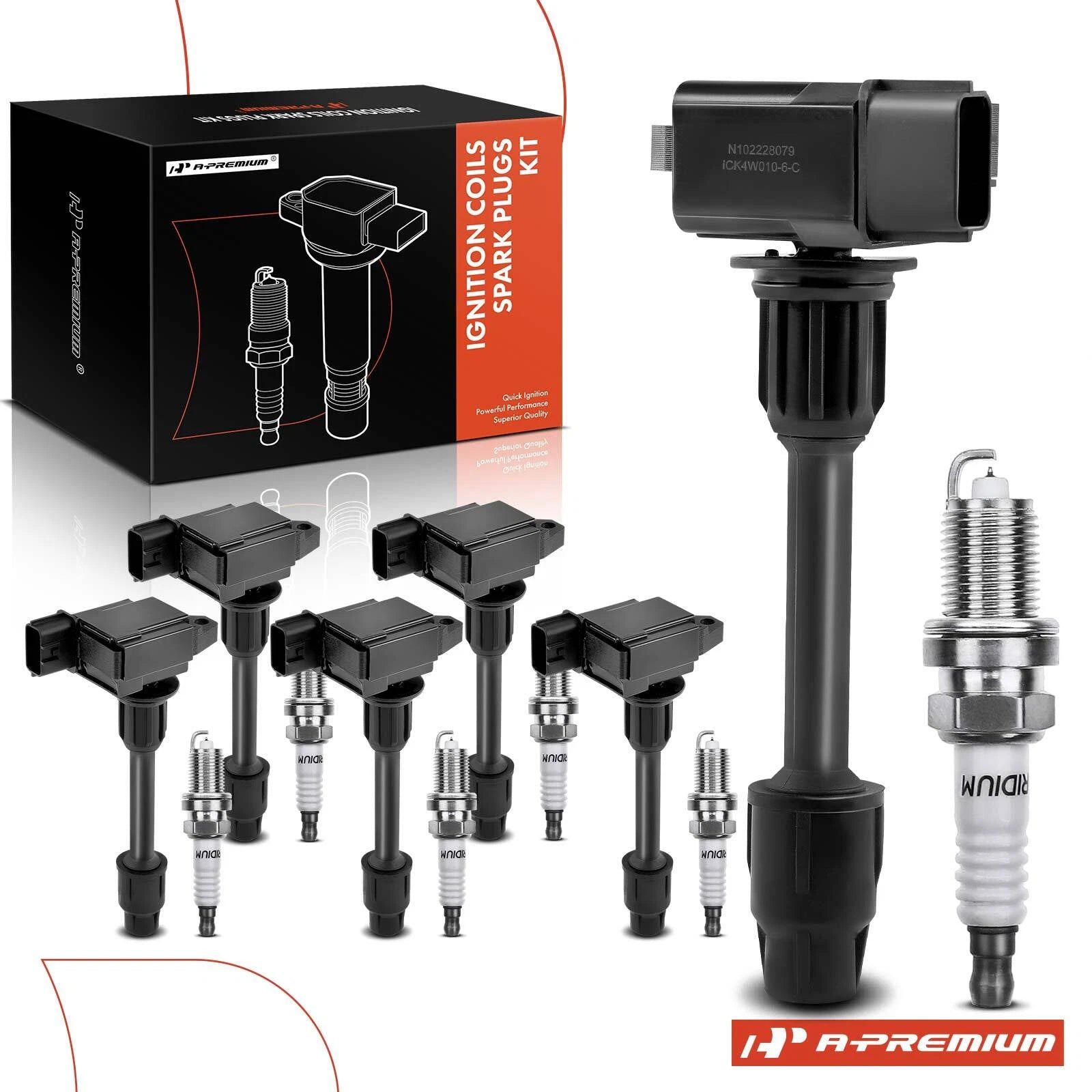 6x Ignition Coil & 6x Iridium Spark Plug for Nissan Pathfinder (2001)