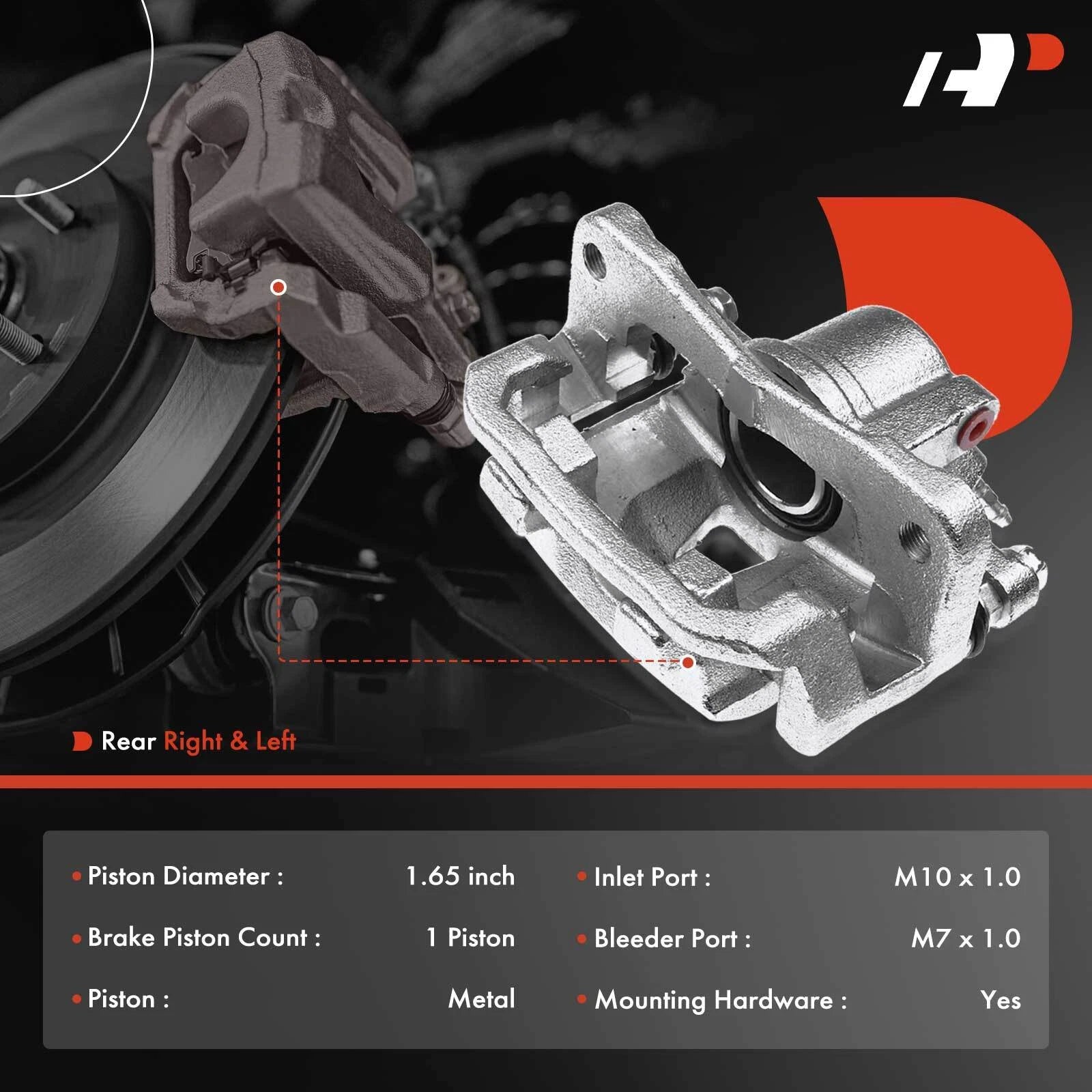 Front Brake Caliper and Ceramic Pad for Toyota Sienna (2004-2010)
