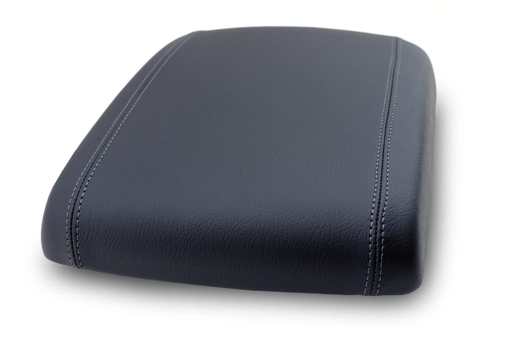 Leather Synthetic Console Lid Armrest Cover for GMC Yukon (2003–2009) Dark Gray