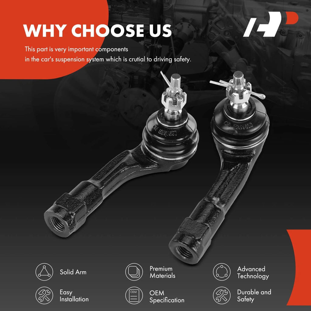2X Front Outer Tie Rod End for Hyundai Accent (2018–2022) Kia Rio (2018–2023)