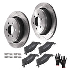 Rear Disc Brake Rotors & Ceramic Pads for Ford F-150 (2012–2020) S54186 D1602