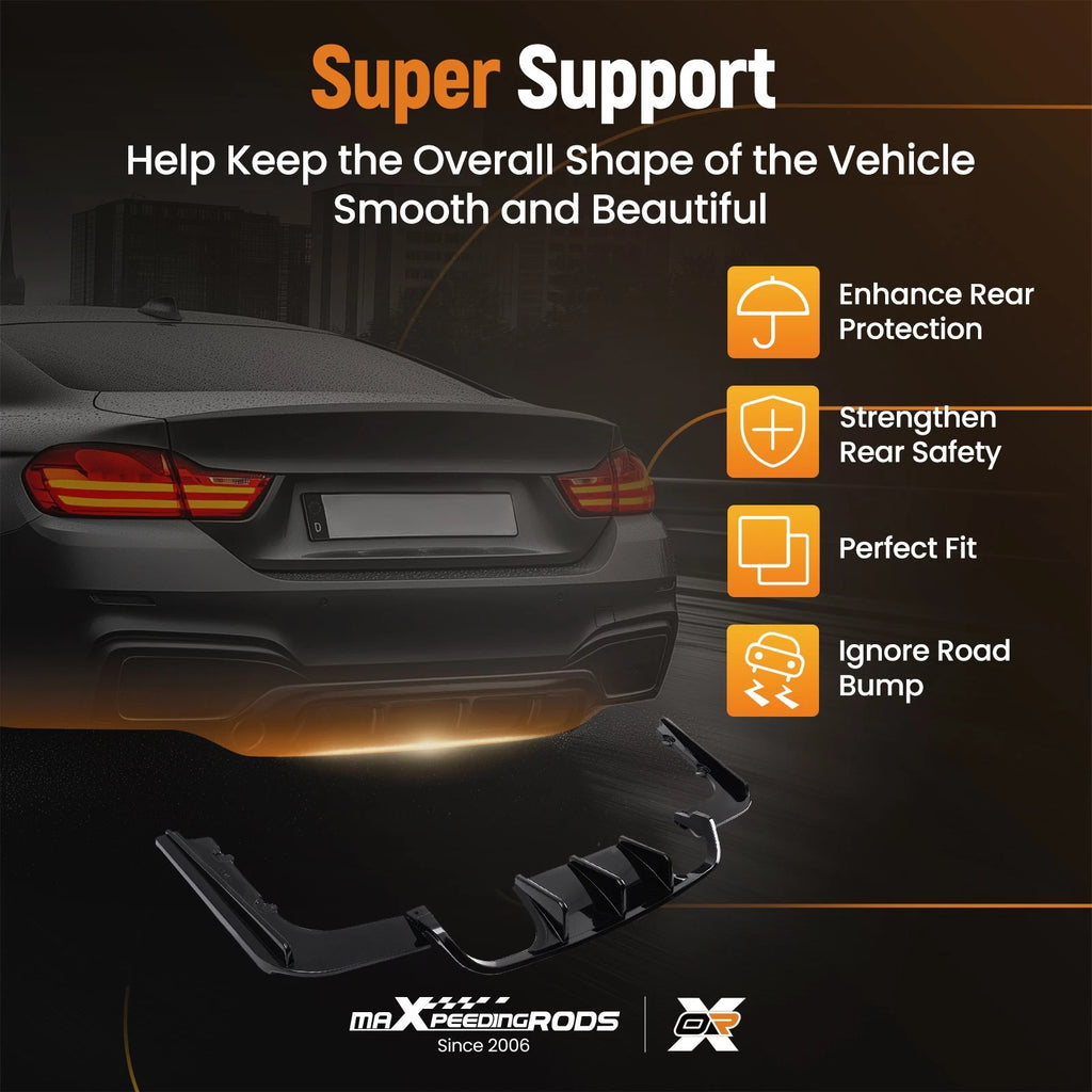 Rear Bumper Lip for BMW M3 E92 E93 (2008-2013) - Black PP Diffuser
