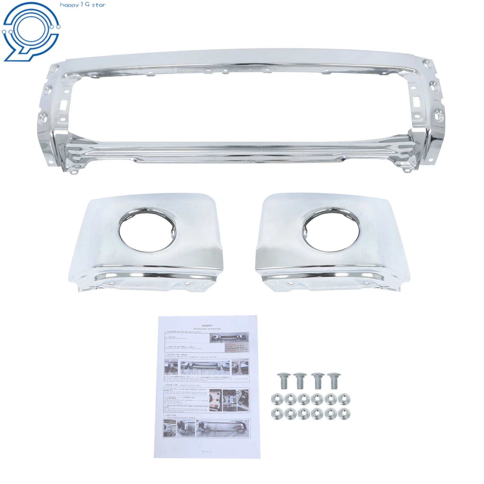 Split Chrome Steel Front Bumper for Toyota Tundra (2007–2013)