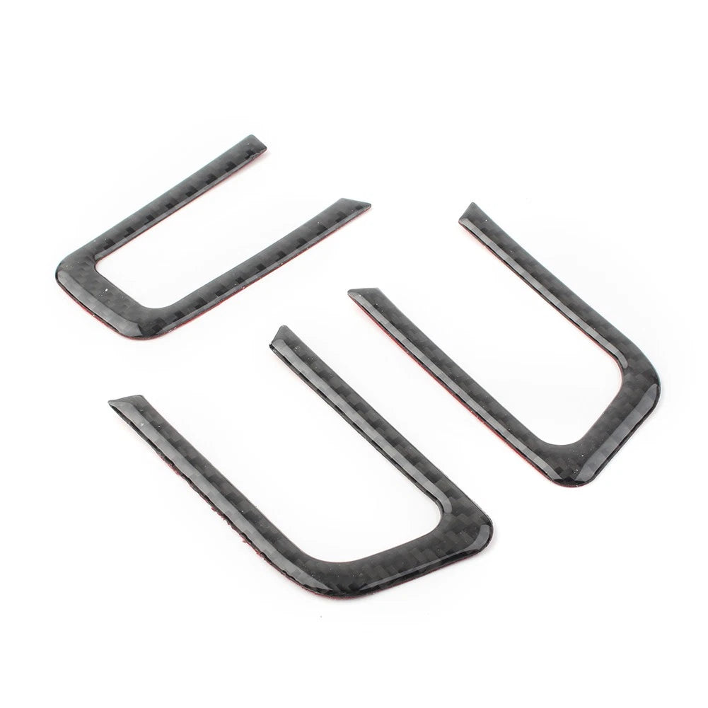 3X Carbon Fiber Steering Wheel Cover Trim for Ford Mustang (2015–2019)
