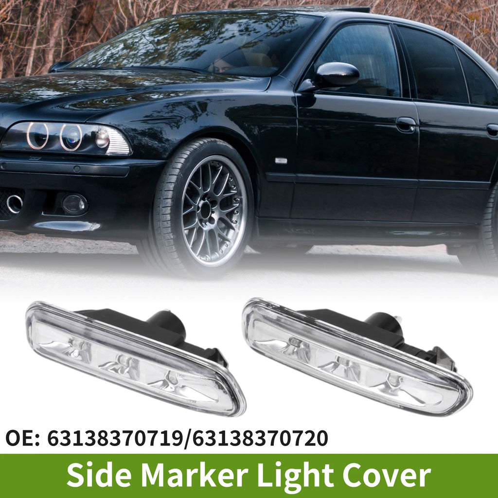 2Pcs Side Marker Light Cover for BMW (1999–2001) No. 63138370720 with Bulb