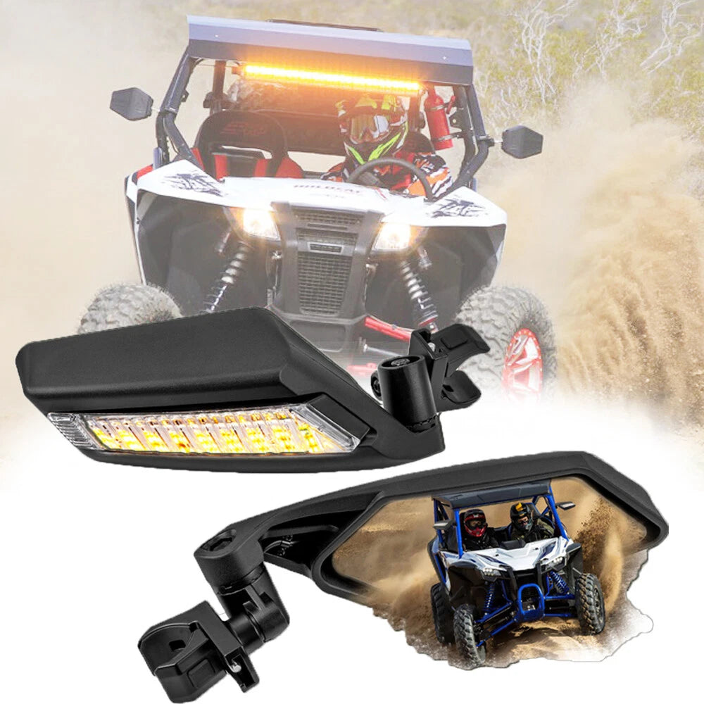 UTV Rear View Side Mirror with Turn Signal LED Light for UTV (2015–2023)