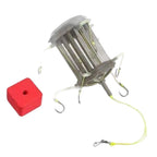 Bait Cage String Feeder with 8 Carbon Steel Hooks for Carp