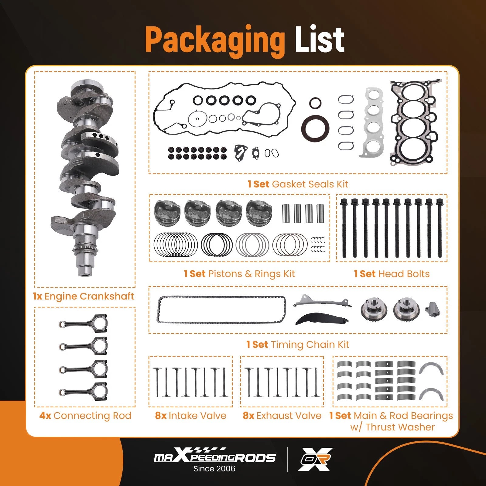 Engine Rebuild Kit for Hyundai Kia (G4NA 2.0L)