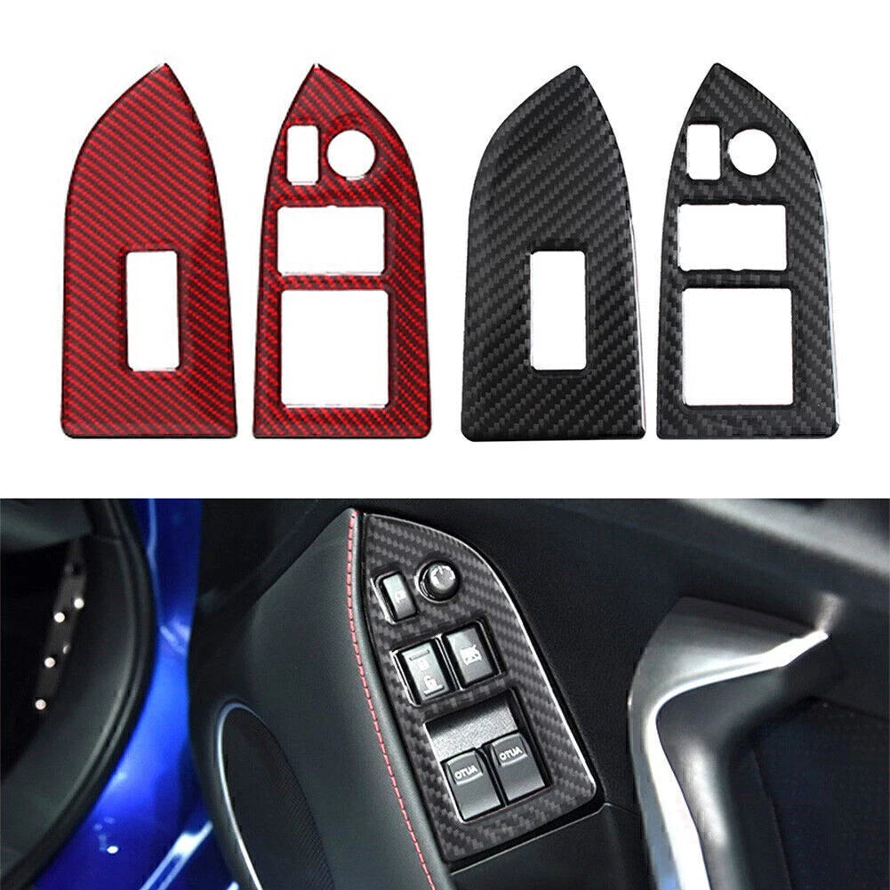 2X Black Interior Window Switch Button Cover Trim for Subaru BRZ, Toyota (1986)