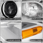 Chrome Housing Amber Corner Headlight Lamp for Dodge Dart (2013–2016)